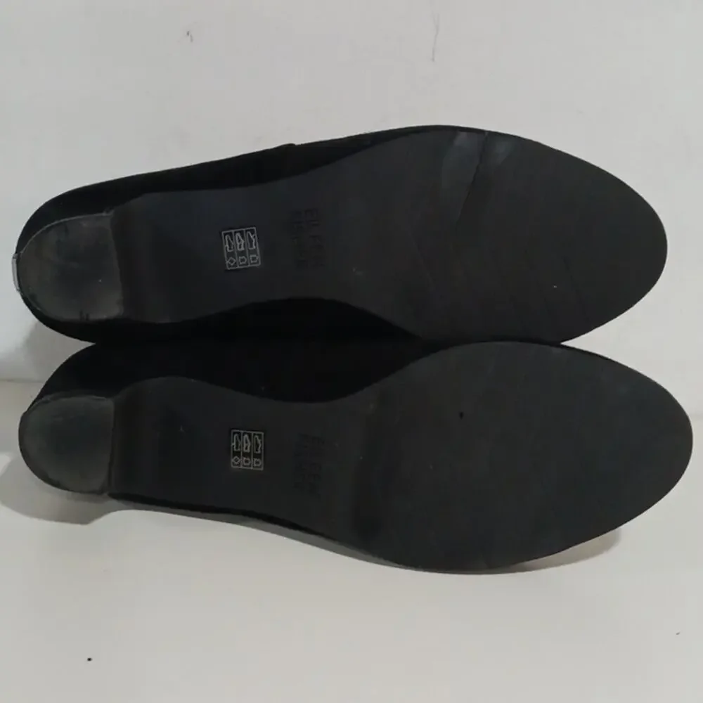 Eileen Fisher Prim Black Tumbled Nubuck Leather Booties Womans 7.5